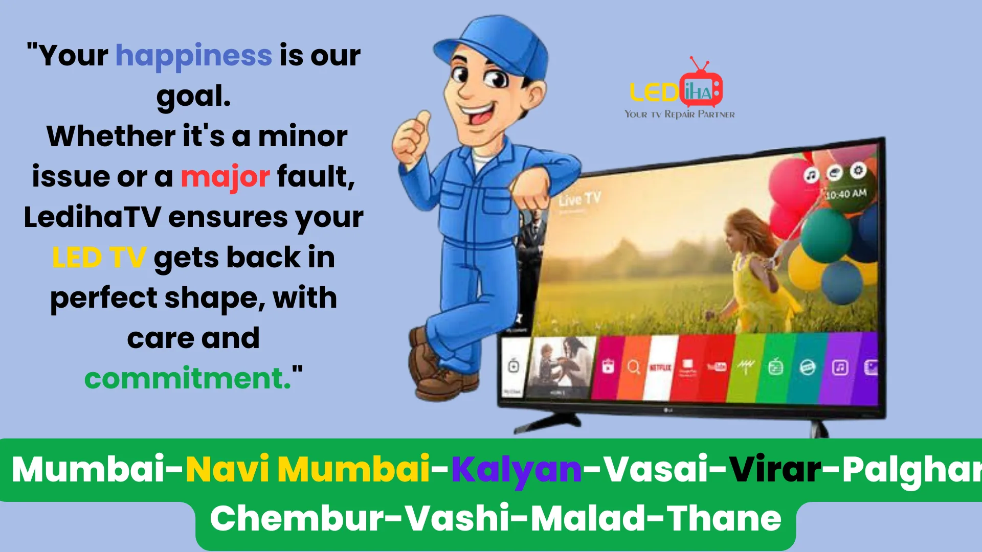 Tv Repair in Vasai Virar and Nalasopara -https://ledihatv.com/tv-repair-vasai-virar-and-nalasopara/